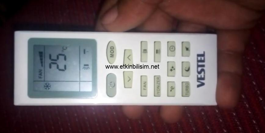 vestel inverter klima kumandasi kullanimi etkin bilisim