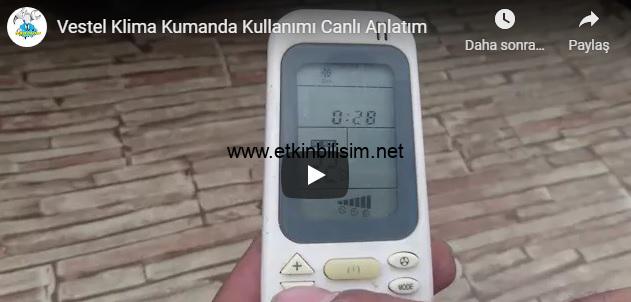 Vestel Klima Kumanda Kullanımı Canlı Anlatım